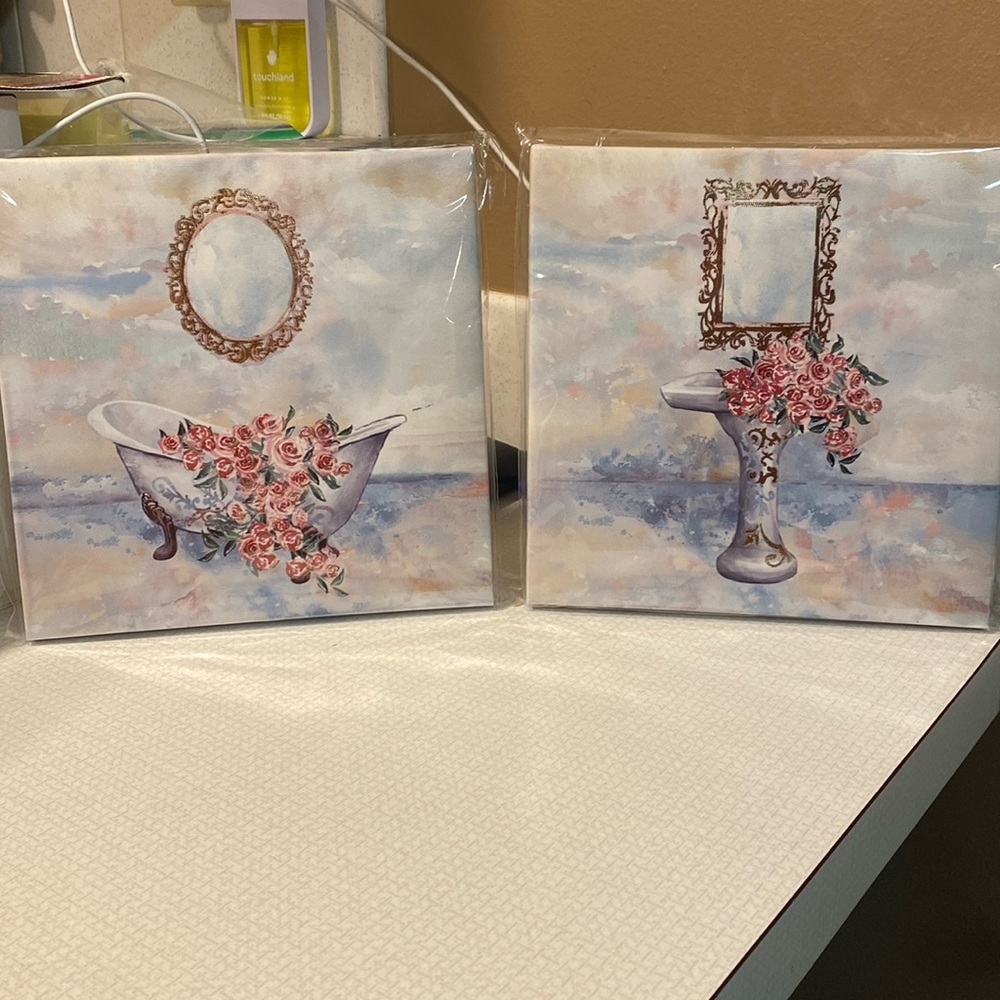 Set of 2 Bathroom Canvases